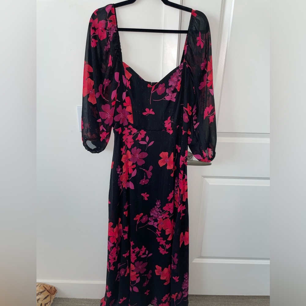 Premier Amour Boho Dress, Pink & Purple Flowers, size 12